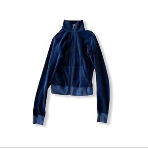 Juicy Couture Velour Track Jacket Navy Blue